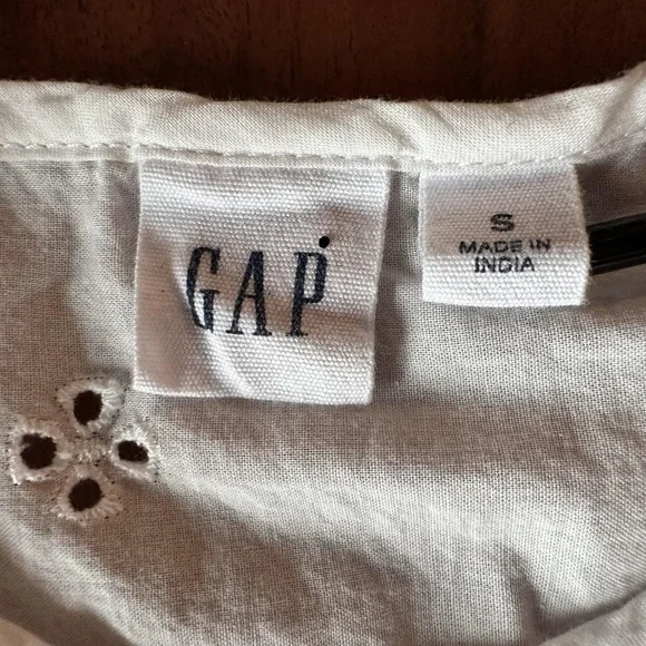 Gap‎ Dress Womens Small White Eyelet Lace Midi Ruffle Flutter Sleeve Sundress - Picture 3 of 11